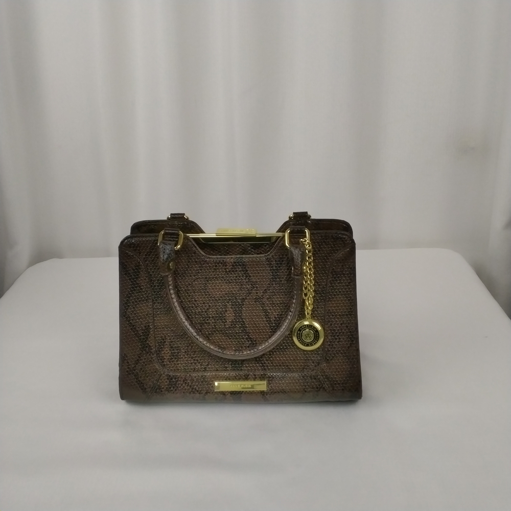 Structured Brown Snakeskin Pattern Embossed Print… - image 4